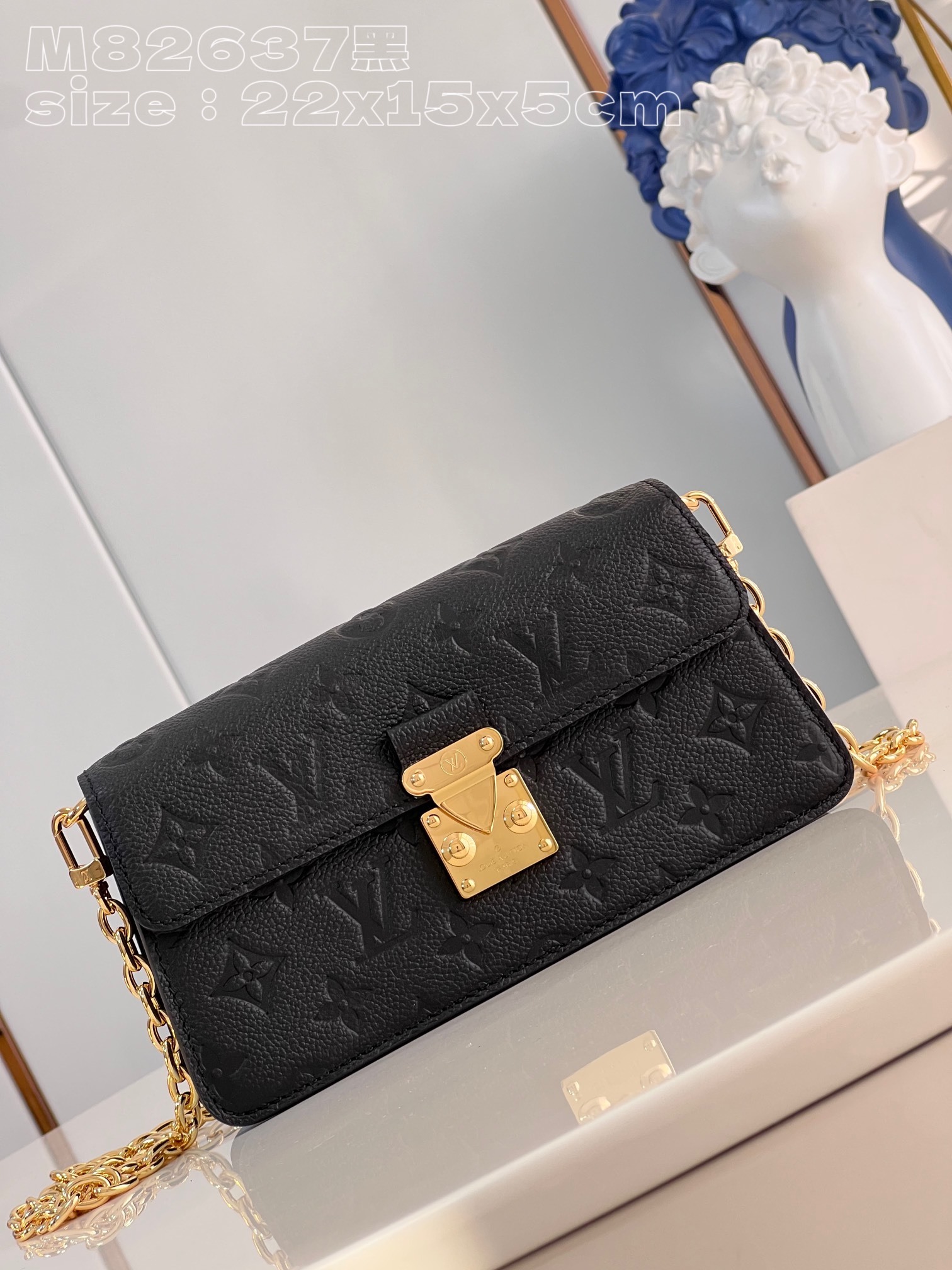顶级原单M82637黑WalletOnChainMetis手袋取材粒面MonogramEmpreinte