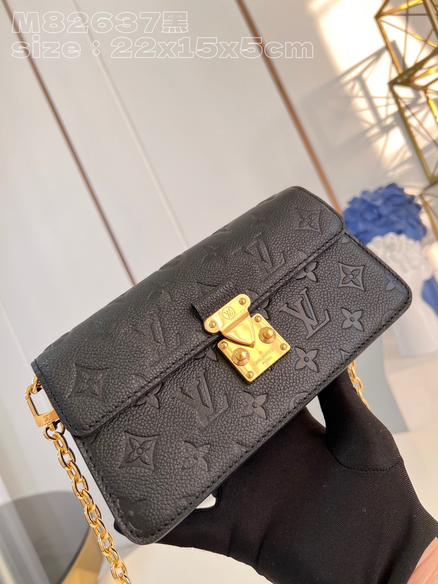 顶级原单M82637黑WalletOnChainMetis手袋取材粒面MonogramEmpreinte