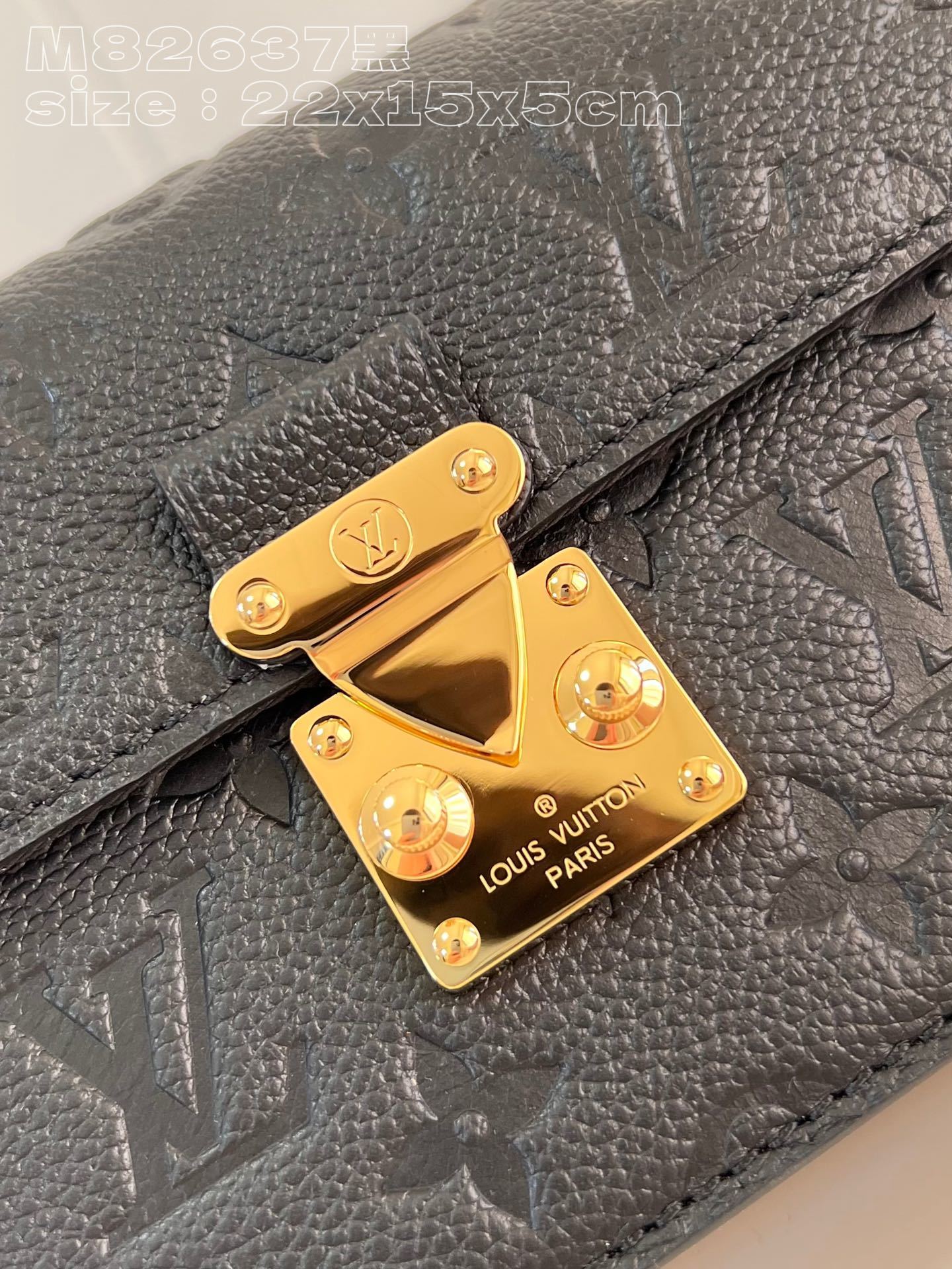 顶级原单M82637黑WalletOnChainMetis手袋取材粒面MonogramEmpreinte