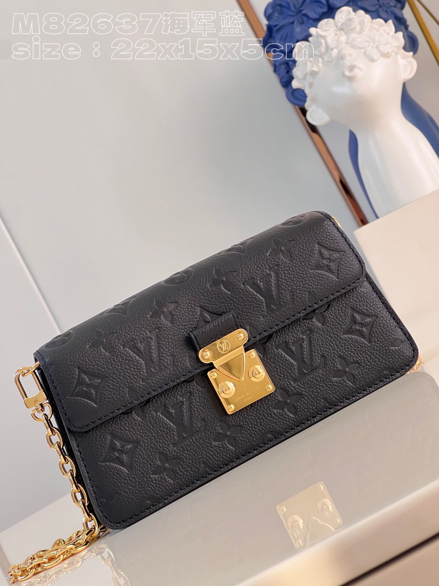 顶级原单M82637海军蓝M82671WalletOnChainMetis手袋取材粒面MonogramE