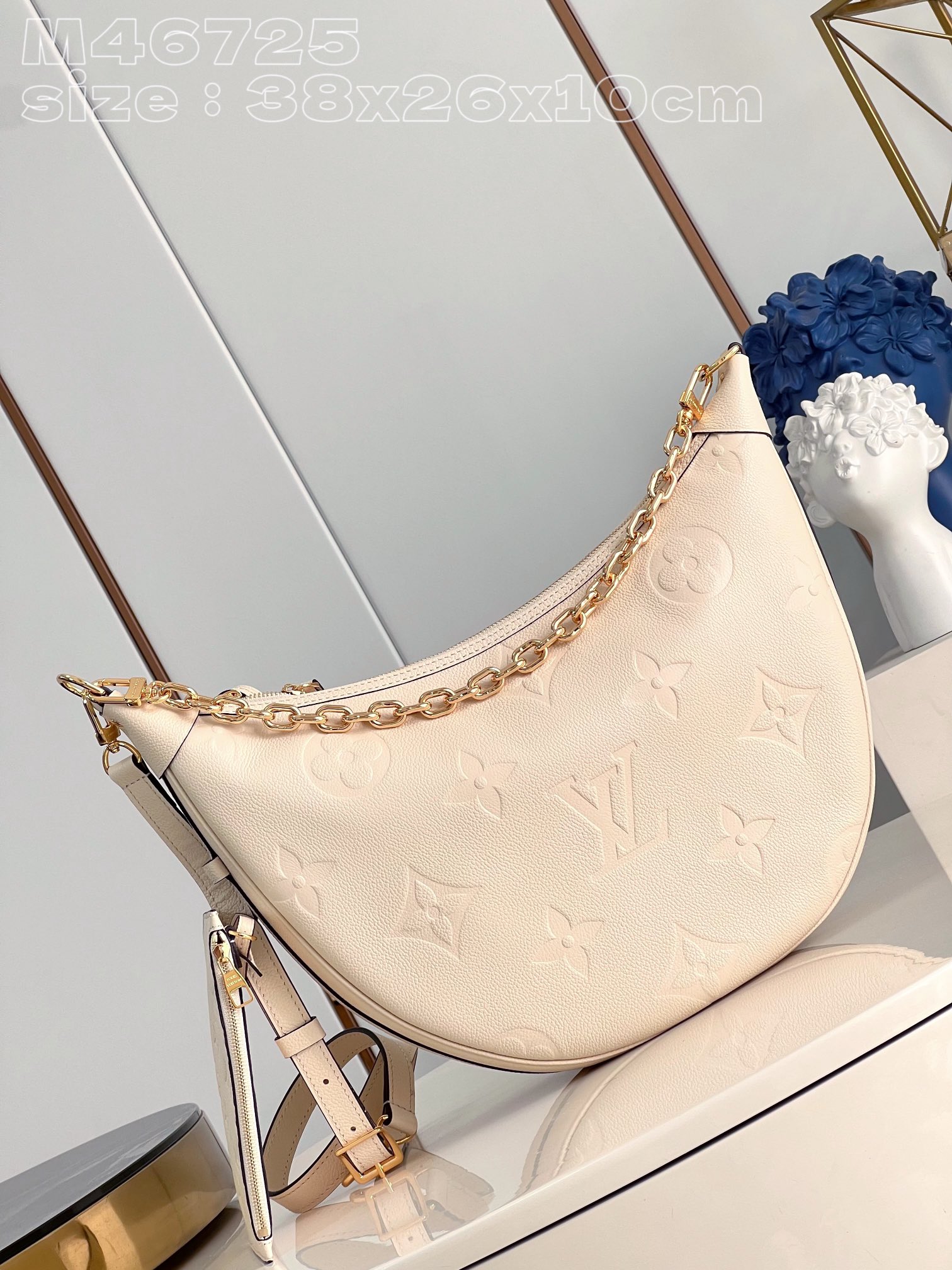 Louis Vuitton Perfect 
 Bags Handbags Beige White Empreinte​ Cowhide Loop Hobo Chains M46725