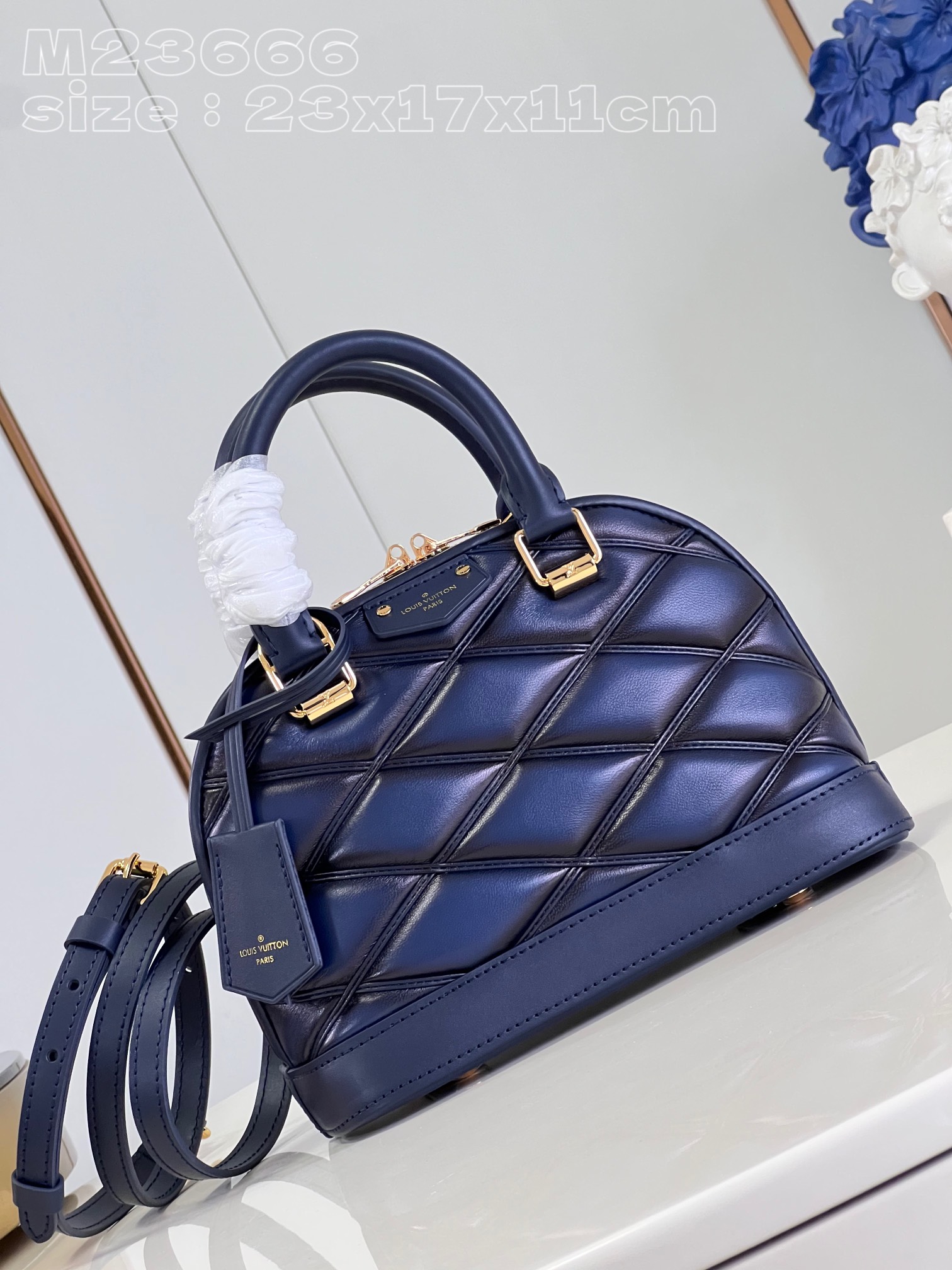 Louis Vuitton LV Alma BB Bags Handbags Blue Sheepskin M23666