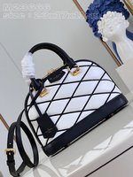 Louis Vuitton LV Alma BB Bags Handbags White Sheepskin M23666