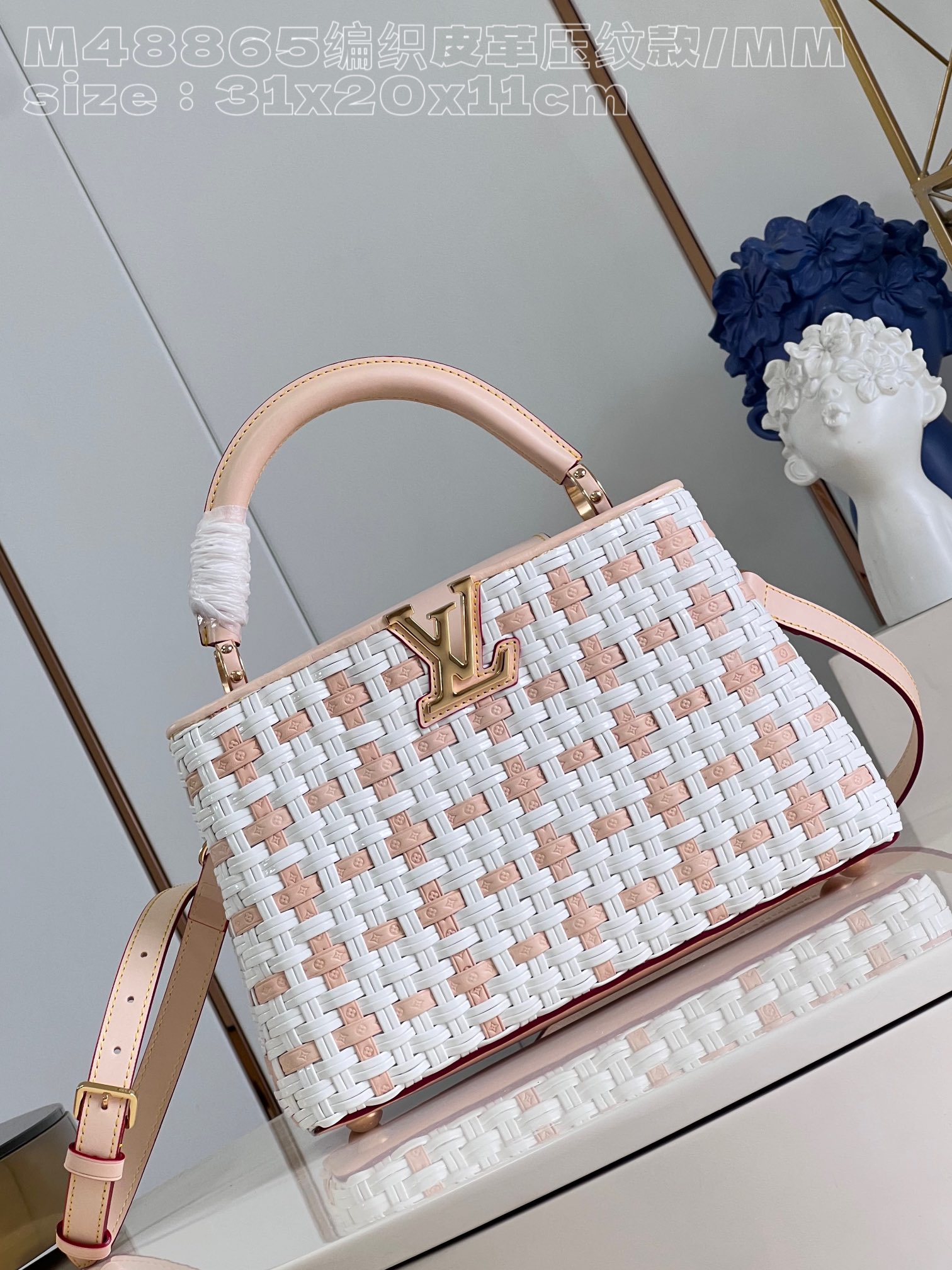 Louis Vuitton LV Capucines Bags Handbags Quality AAA+ Replica
 Weave Canvas Cowhide M48865