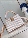 Louis Vuitton LV Capucines Good Bags Handbags Weave Canvas Cowhide M48865
