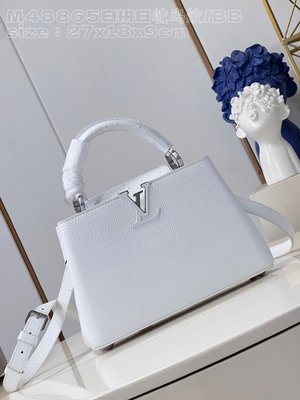 Designer High Replica Louis Vuitton LV Capucines Bags Handbags White Taurillon Ostrich Leather M48865