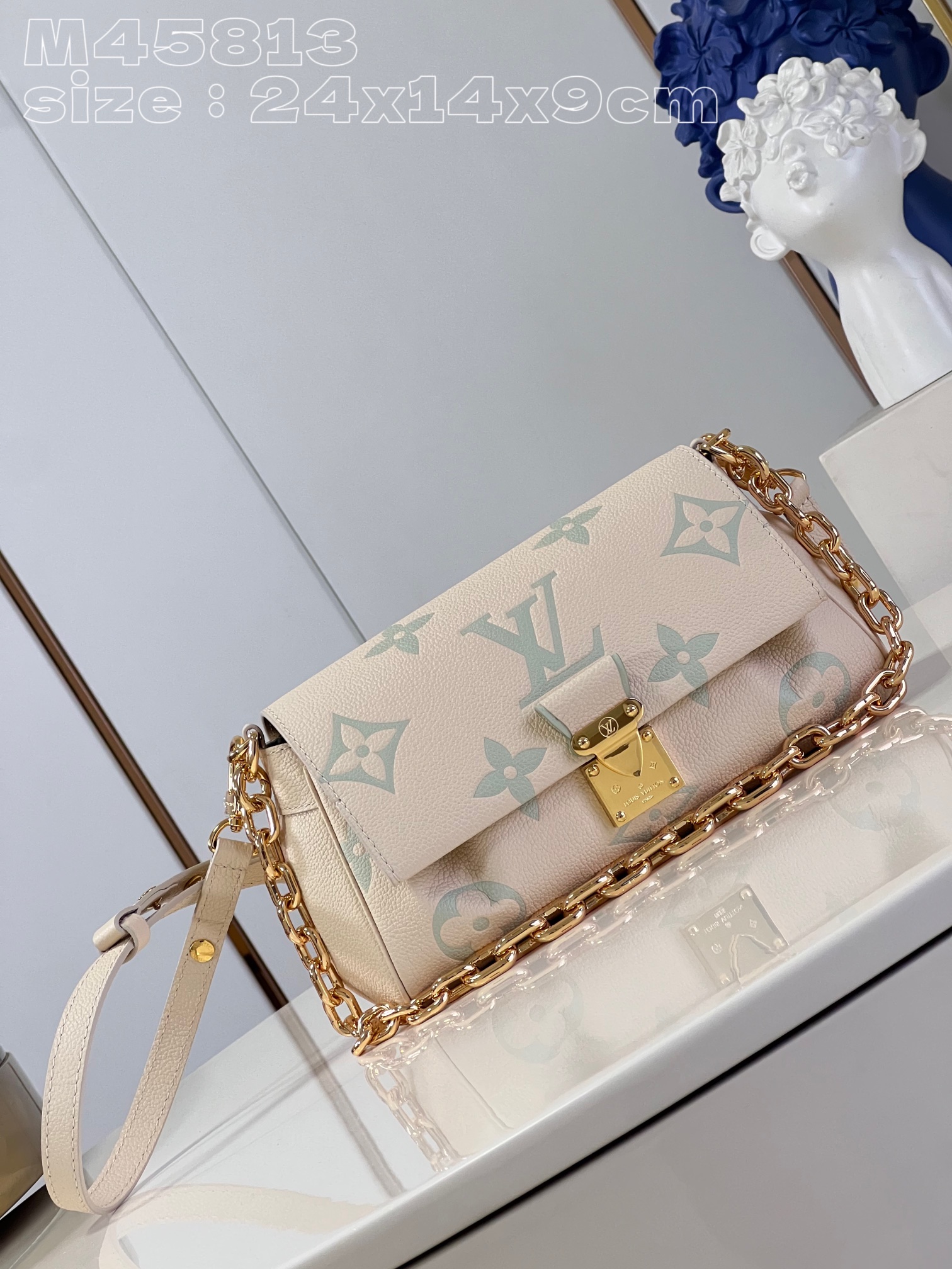 Louis Vuitton LV Favorite Bags Handbags Beige Green White Printing Empreinte​ Chains M45813