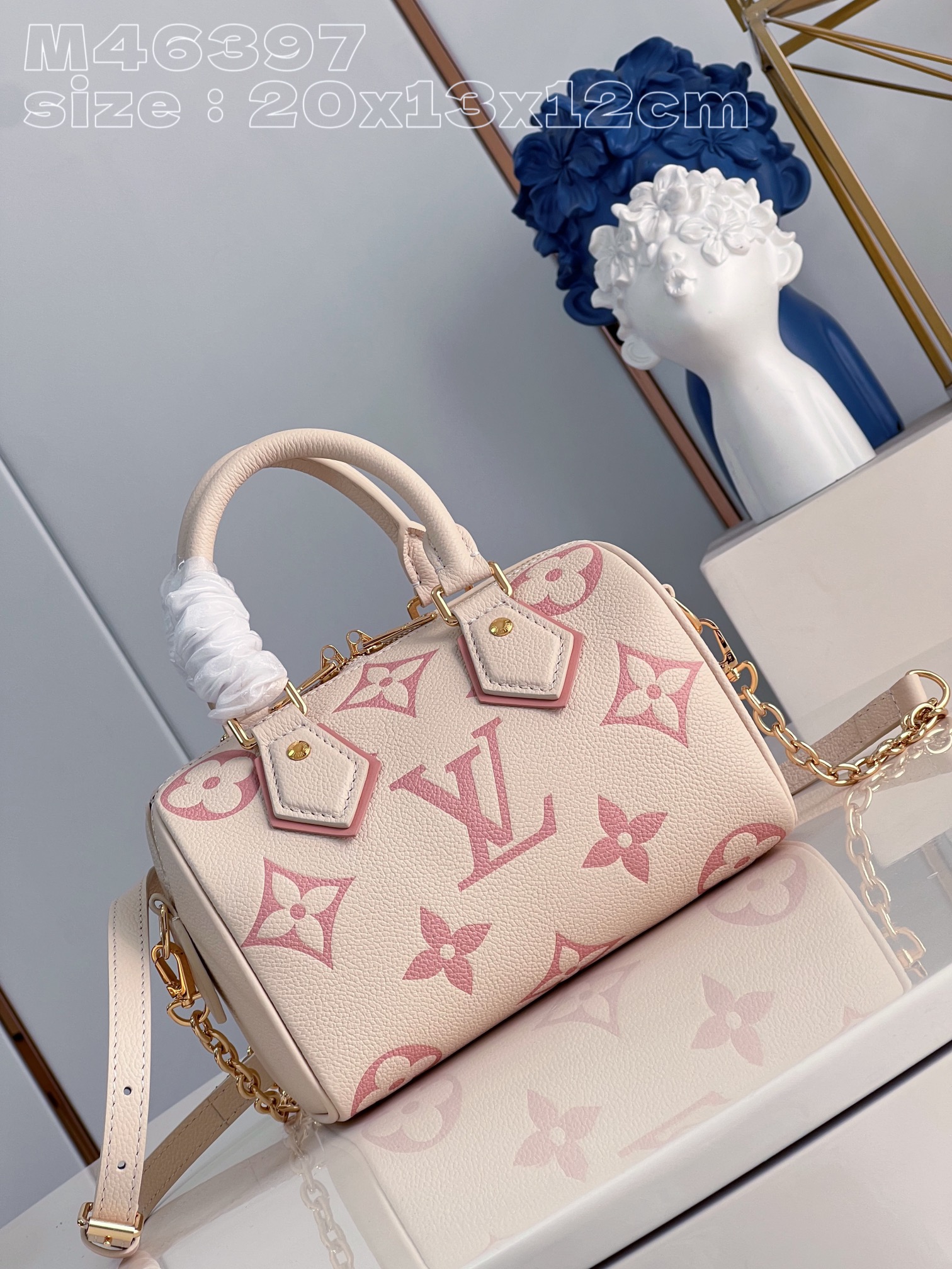 Highest quality replica
 Louis Vuitton LV Speedy Bags Handbags Beige Chocolate color White Empreinte​ Summer Collection M46397