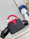 Louis Vuitton LV Capucines Bags Handbags Black Red Taurillon Ostrich Leather Mini M48865