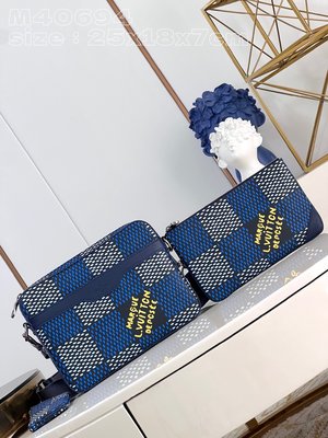 Louis Vuitton Messenger Bags Online Shop Blue Grid Doodle Grey Lattice Monogram Canvas M40694