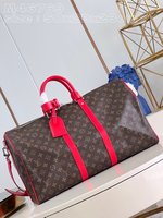 Louis Vuitton LV Keepall Good
 Travel Bags Red Canvas Fabric M46769