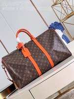 Louis Vuitton LV Keepall Travel Bags Orange Canvas Fabric M46770