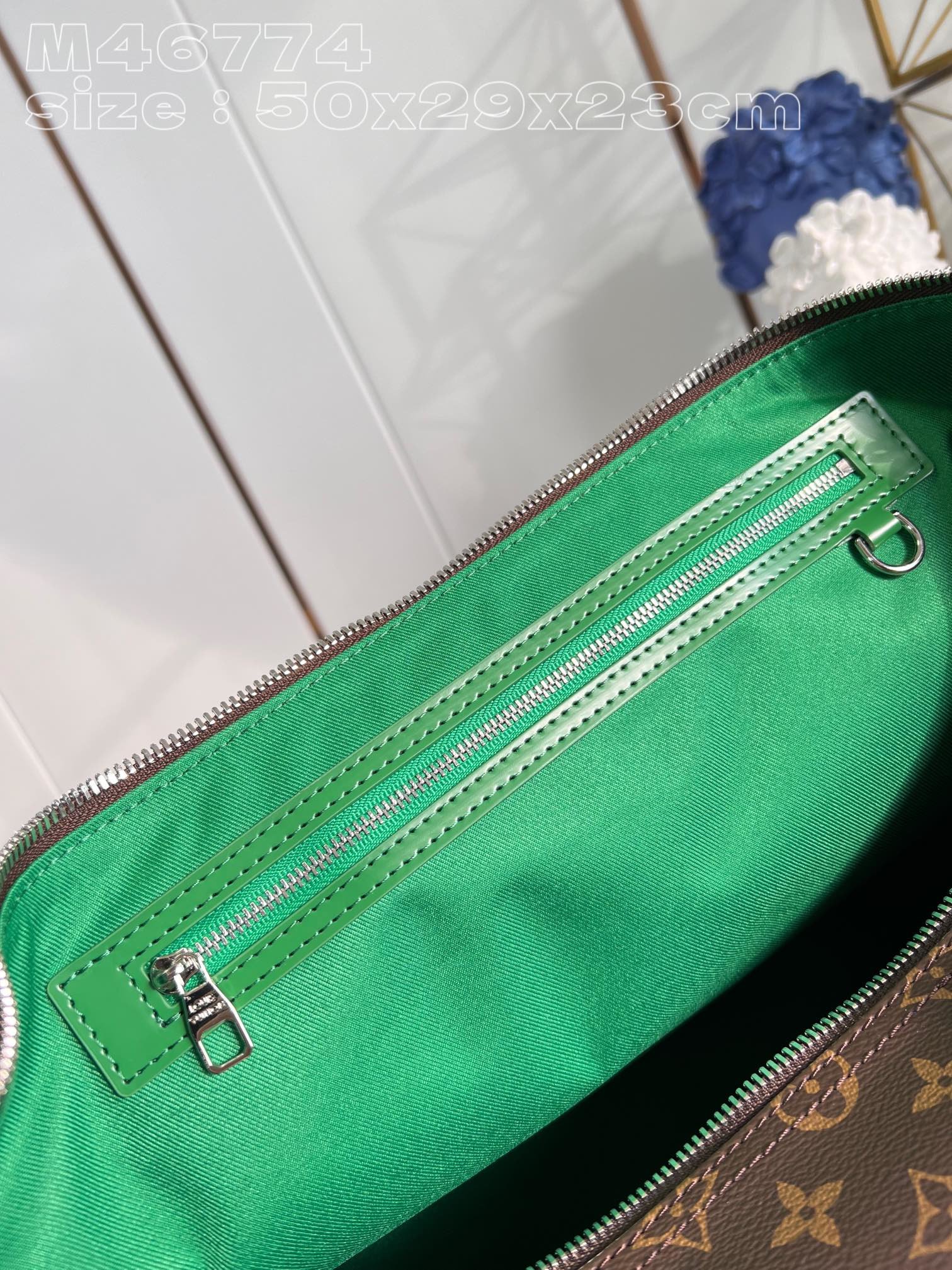 顶级原单MM46774绿本款KeepallBandoulière50旅行袋选用MonogramMacas