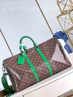 Louis Vuitton LV Keepall Travel Bags Green Canvas Fabric MM46774