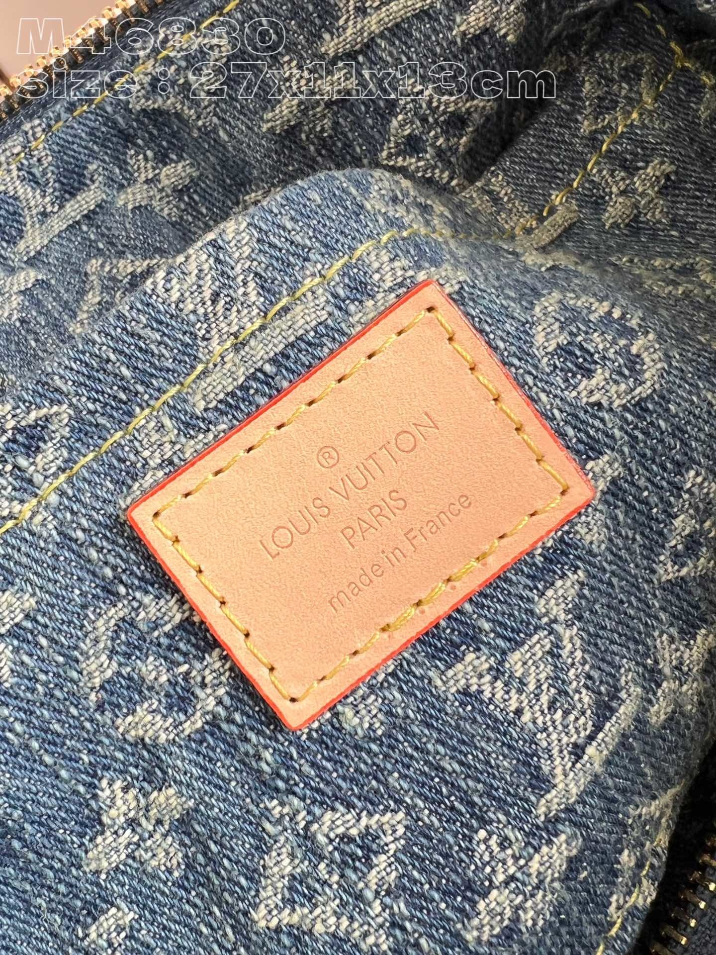 顶级原单M46830本款Papillon手袋取材多重工艺制成的MonogramDenim帆布与同款手袋的