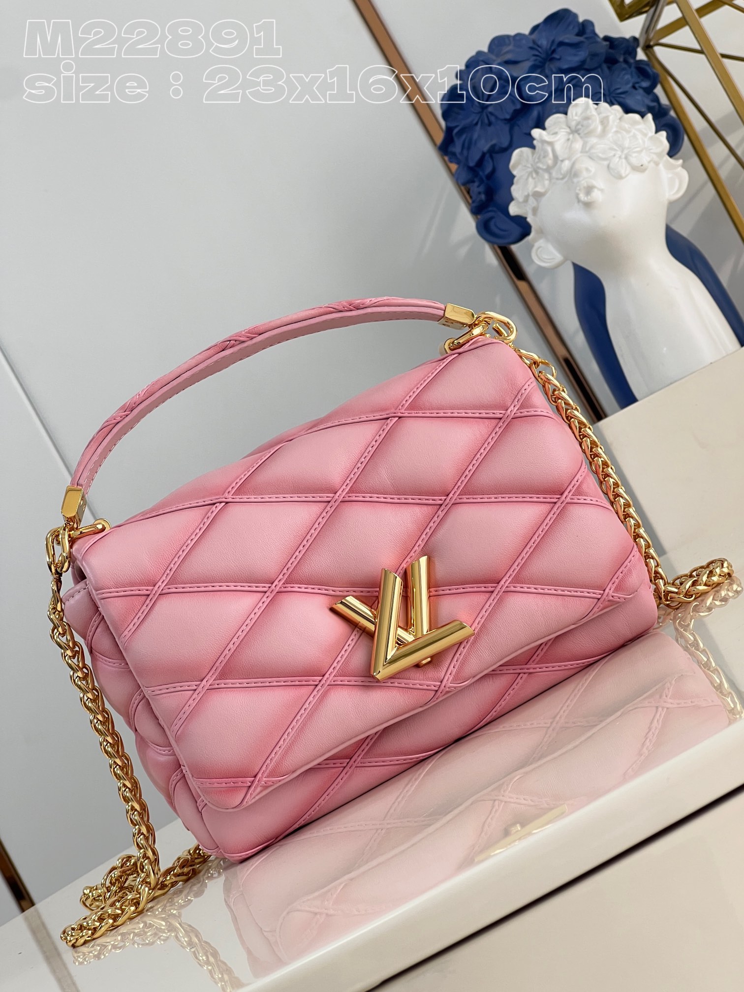 We Curate The Best
 Louis Vuitton Bags Handbags Pink Sheepskin LV Twist Chains M22891