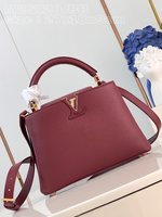 Top Quality Designer Replica
 Louis Vuitton LV Capucines Bags Handbags Purple Red Taurillon M25128