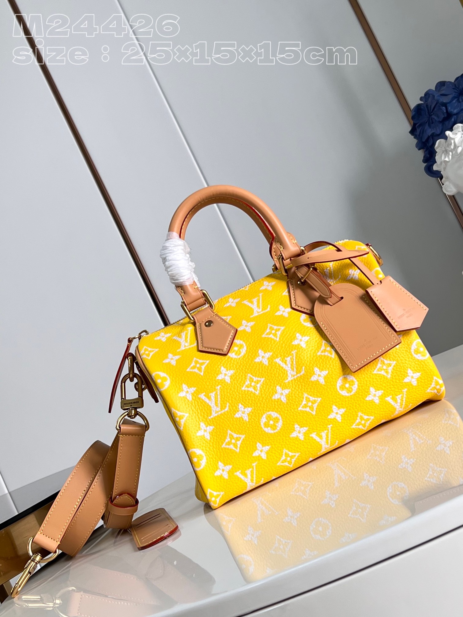 Louis Vuitton LV Speedy Bags Handbags Yellow Polishing Canvas Cowhide Sheepskin M24426