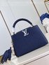 Louis Vuitton LV Capucines Bags Handbags Blue Dark Light Set With Diamonds Taurillon Cowhide Weave Chains M48865