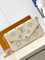 Louis Vuitton LV Pochette FeLicie Crossbody & Shoulder Bags Green Empreinte​ Chains M83025