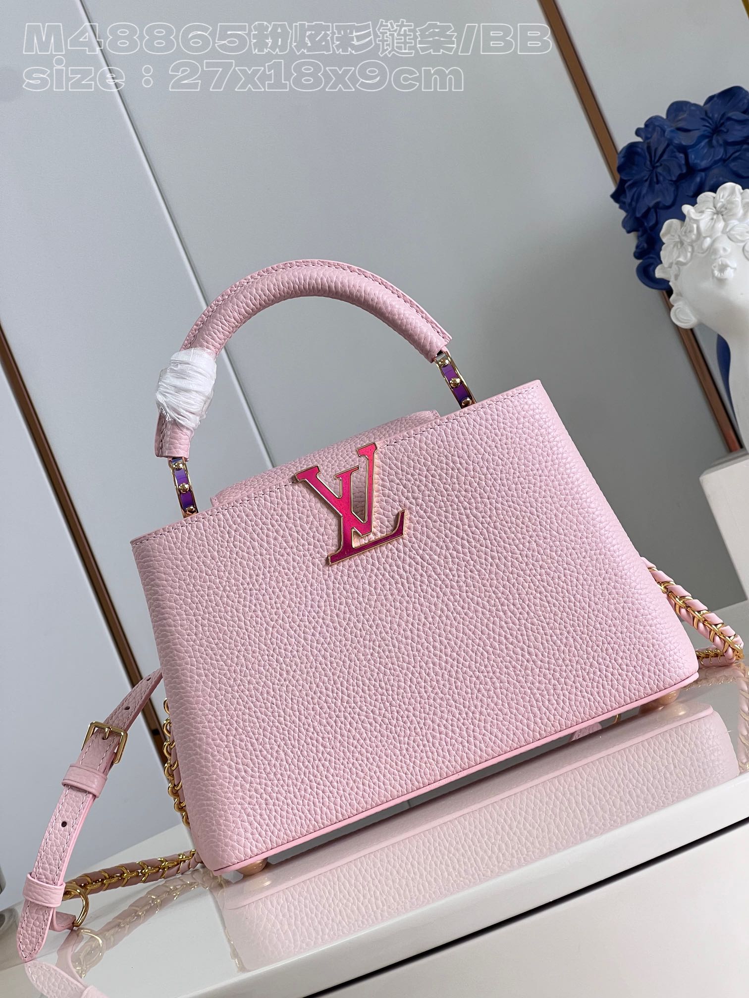 Louis Vuitton LV Capucines Buy
 Bags Handbags Pink Calfskin Cowhide Chains M48865