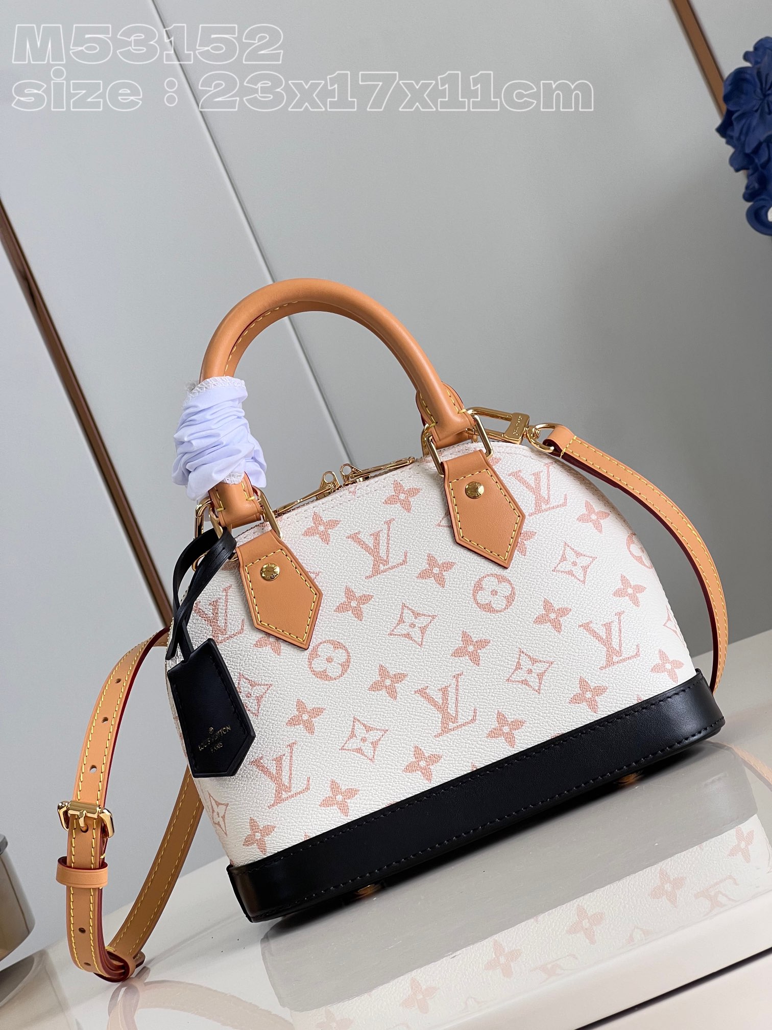 Louis Vuitton LV Alma BB Bags Handbags White Canvas Cowhide M53152