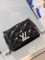 High Quality AAA Replica
 Louis Vuitton Best
 Bags Handbags Black Sheepskin LV Twist M24246