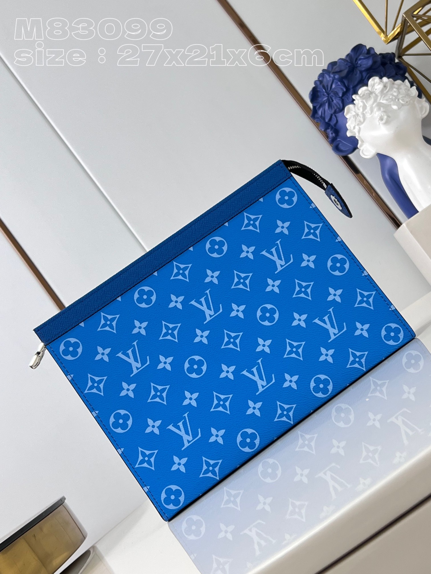Buying Replica
 Louis Vuitton Designer
 Bags Handbags Blue Monogram Canvas Pochette M83099