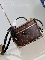 Louis Vuitton Handbags Clutches & Pouch Bags Cosmetic Bags Weave Monogram Canvas Pouch Chains M47125