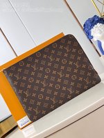 Louis Vuitton Luxury
 Clutches & Pouch Bags Apricot Color Monogram Canvas Pochette M44191