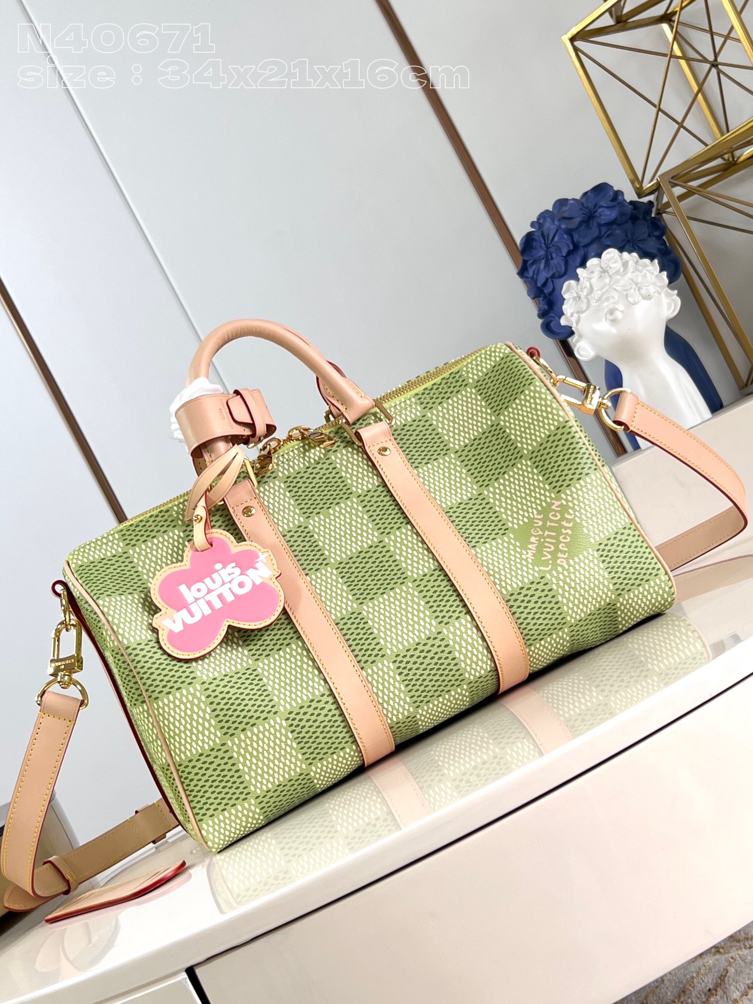 Louis Vuitton LV Keepall Bags Handbags Canvas Cowhide N40671