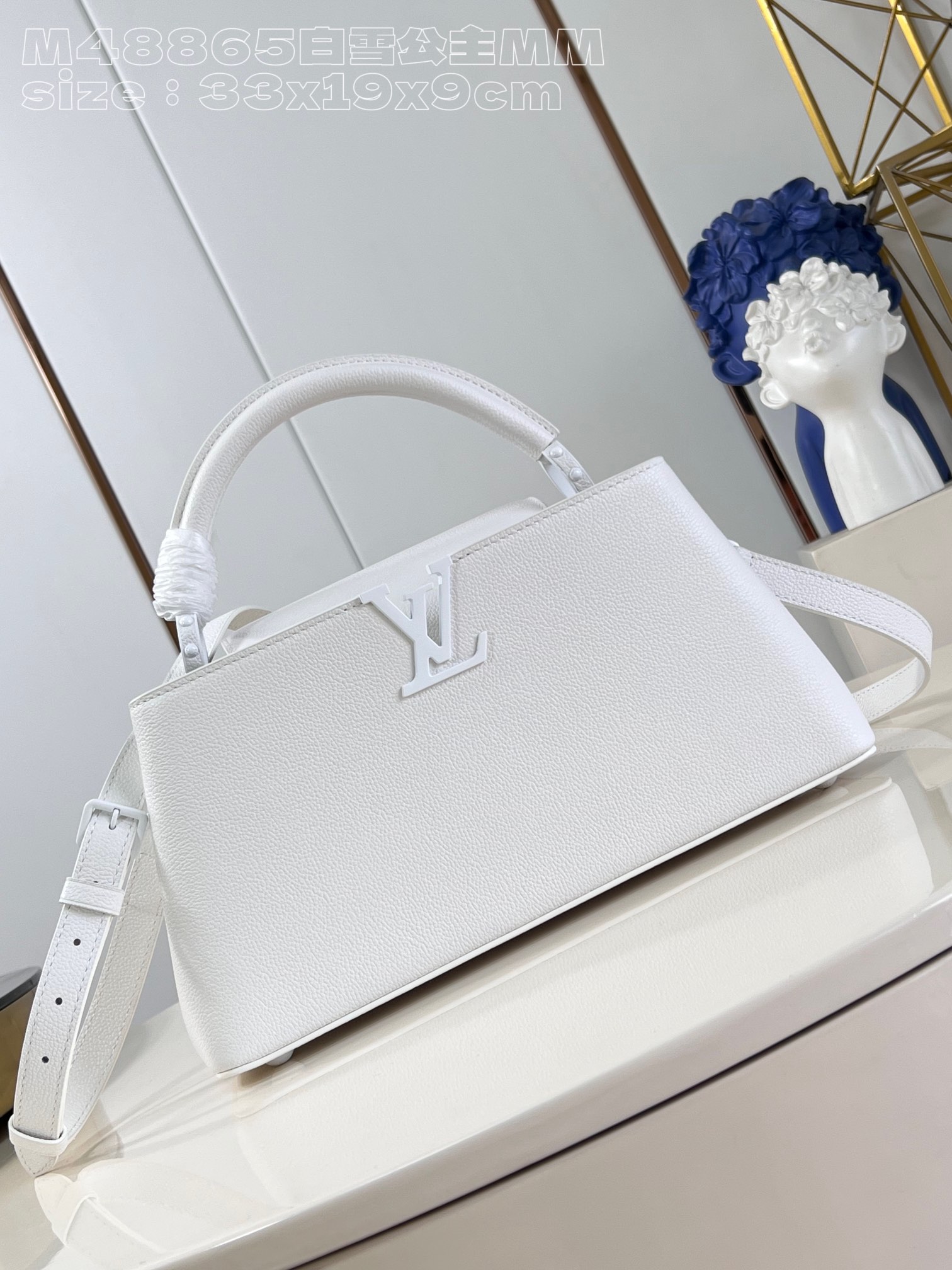 Louis Vuitton LV Capucines Bags Handbags White Cowhide M48865