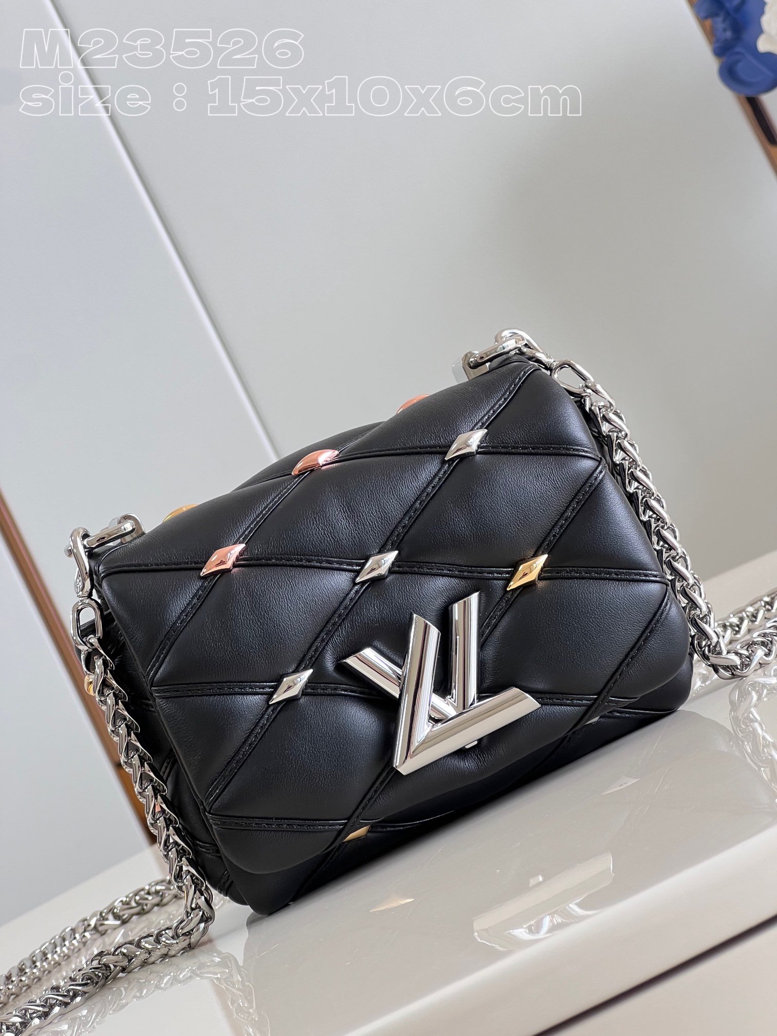 Good Quality Replica
 Louis Vuitton Bags Handbags Buy High Cheap Hot Black Cowhide Sheepskin LV Twist M23526