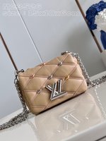 Fake High Quality
 Louis Vuitton Perfect 
 Bags Handbags Apricot Color Cowhide Sheepskin LV Twist M23526