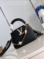 Louis Vuitton LV Capucines Tassen handtassen High Quality Replica
 Zwart Weven Monogram Eclipse Kettingen M48865