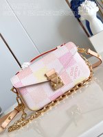 Louis Vuitton LV Pochette MeTis Tassen handtassen Best Capucines Replica
 Roze Canvas Kettingen N40749