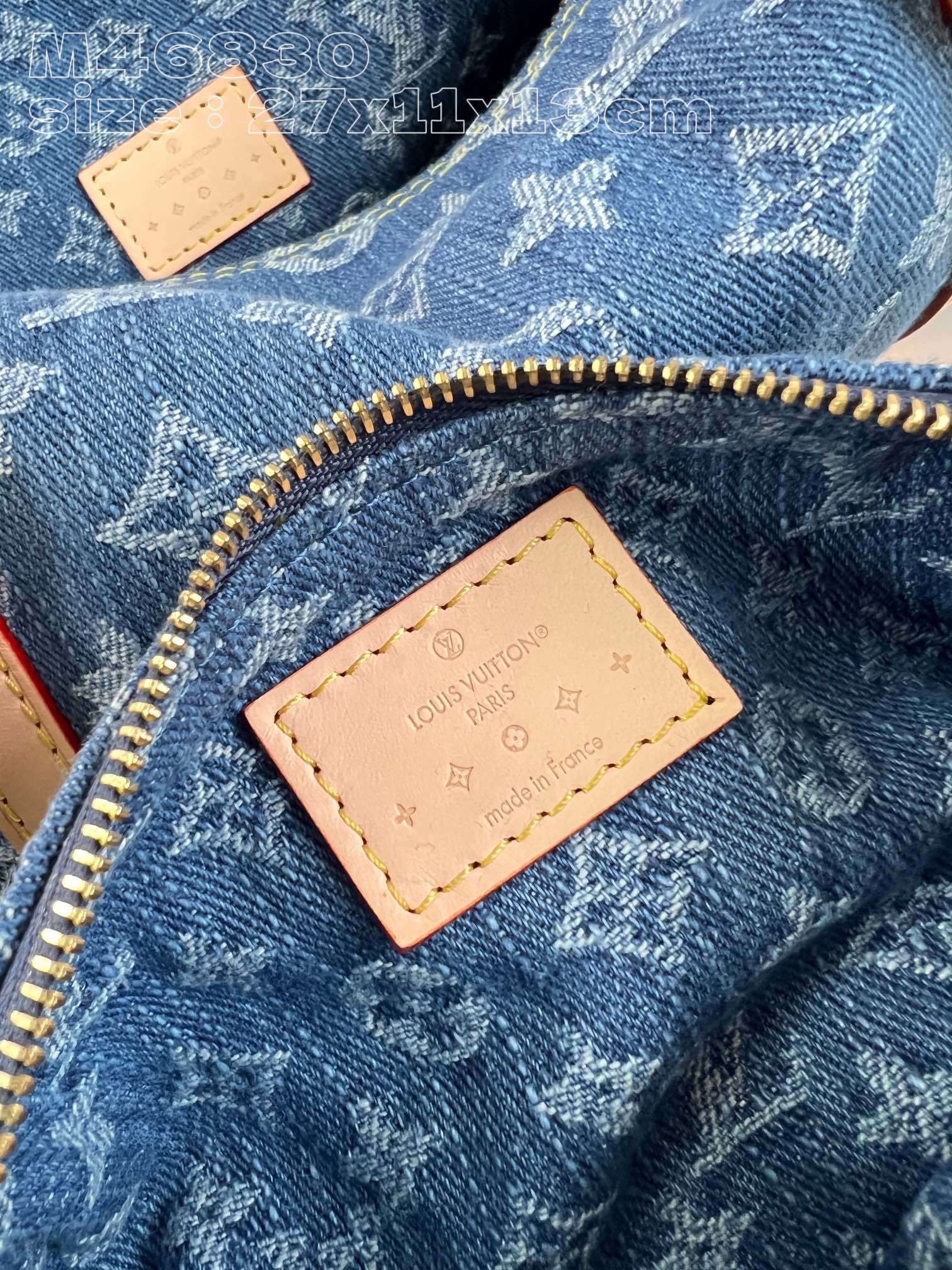 顶级原单M46830/对版本款Papillon手袋取材多重工艺制成的MonogramDenim帆布与同款