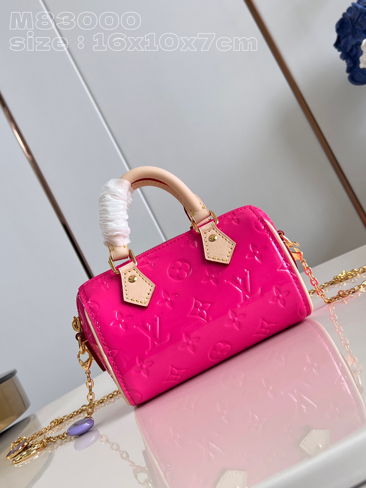 Louis Vuitton LV Speedy Kaufen
 Taschen Reisetaschen Kaufen Sie günstige hohe Qualität 1: 1 Replikat
 Gold Rot Monogram Vernis Ketten M83000