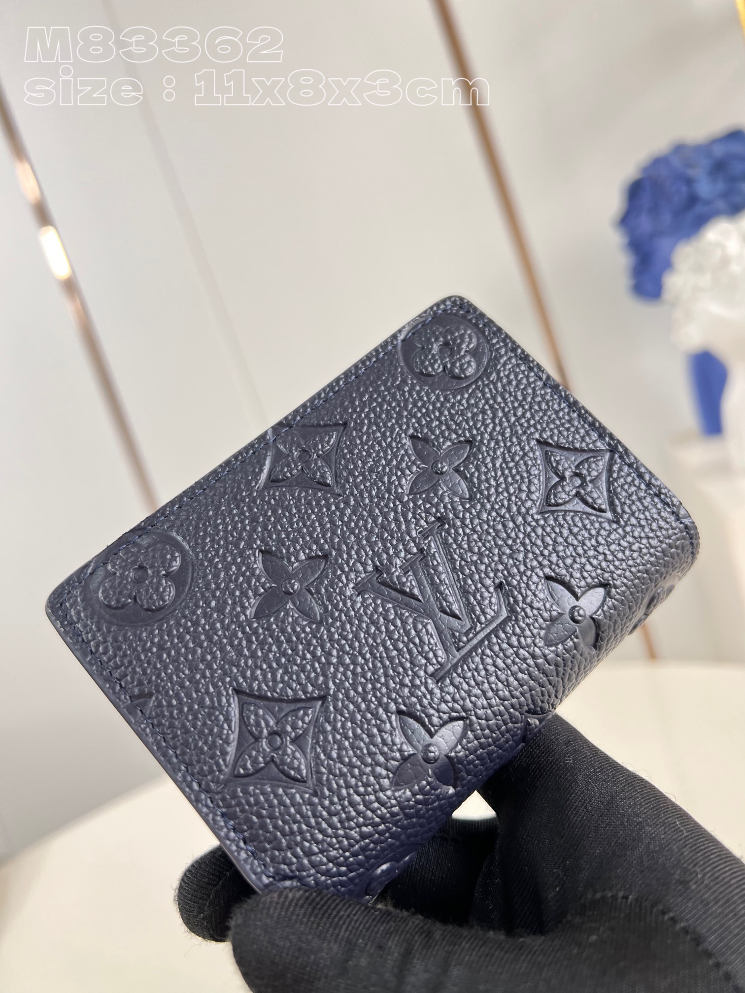 Louis Vuitton Geldbörse Replik für billig
 Blau Dunkelblau Empreinte​ Rindsleder Fashion M83362