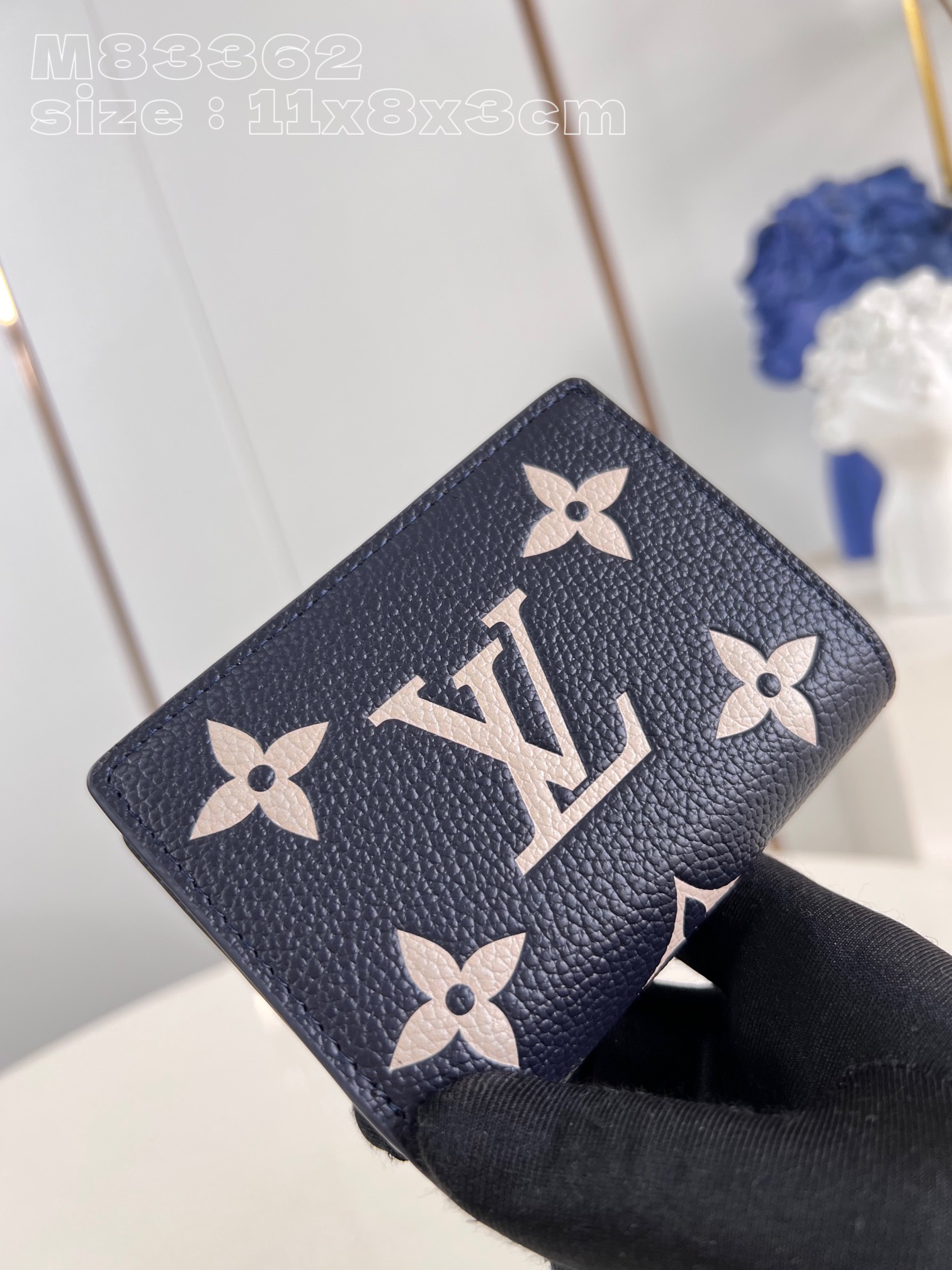 Louis Vuitton 1: 1
 Geldbörse Blau Dunkelblau Empreinte​ Rindsleder Fashion M83362