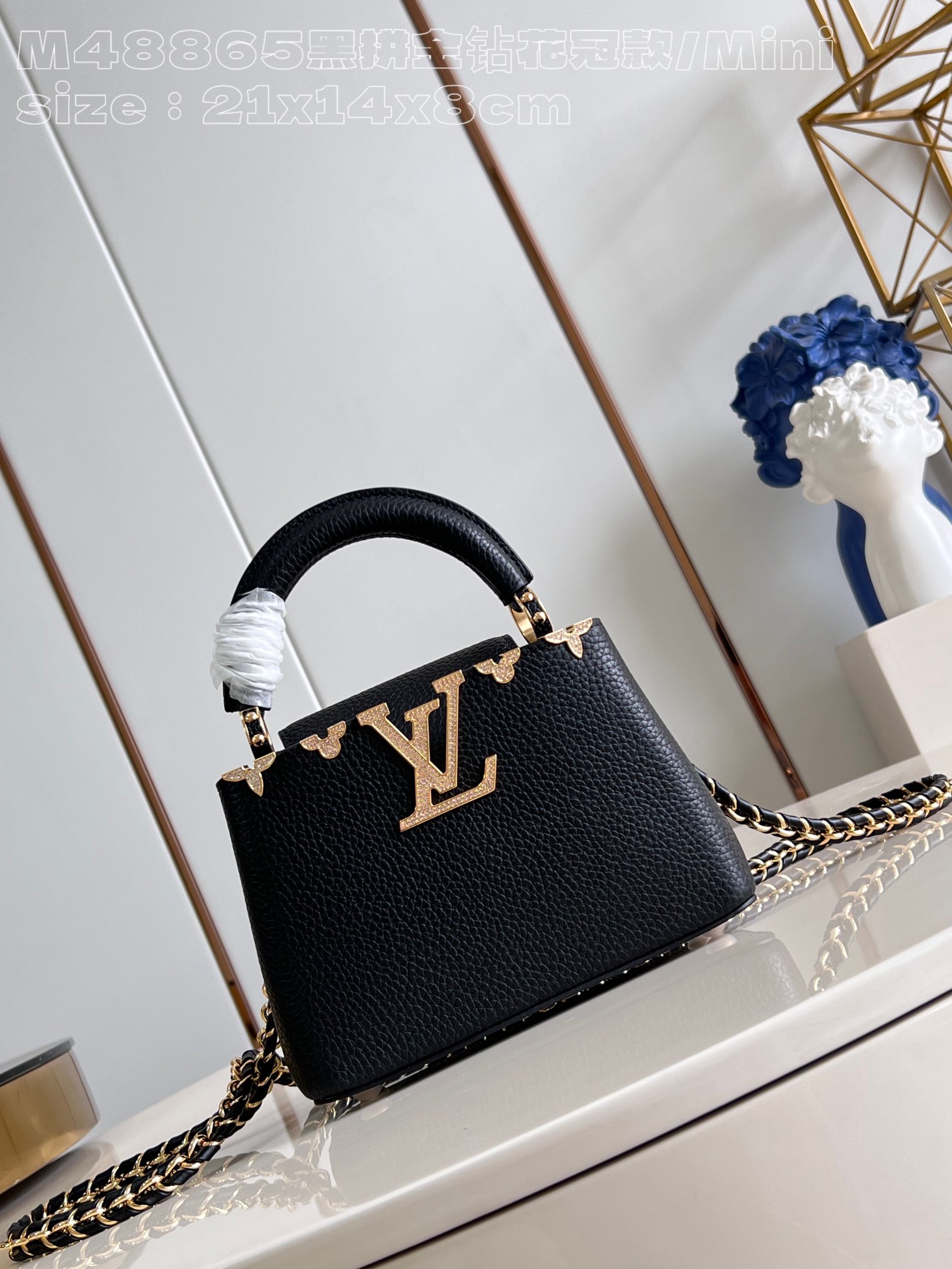 Louis Vuitton LV Capucines Bags Handbags Black Calfskin Cowhide Mini M48865