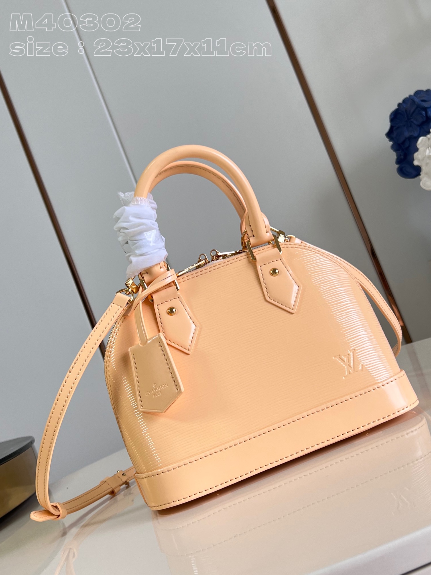 Louis Vuitton LV Alma BB Copie
 Sacs À Main Couleur abricot Broderie de fleurs Epi Cuir verni M40302