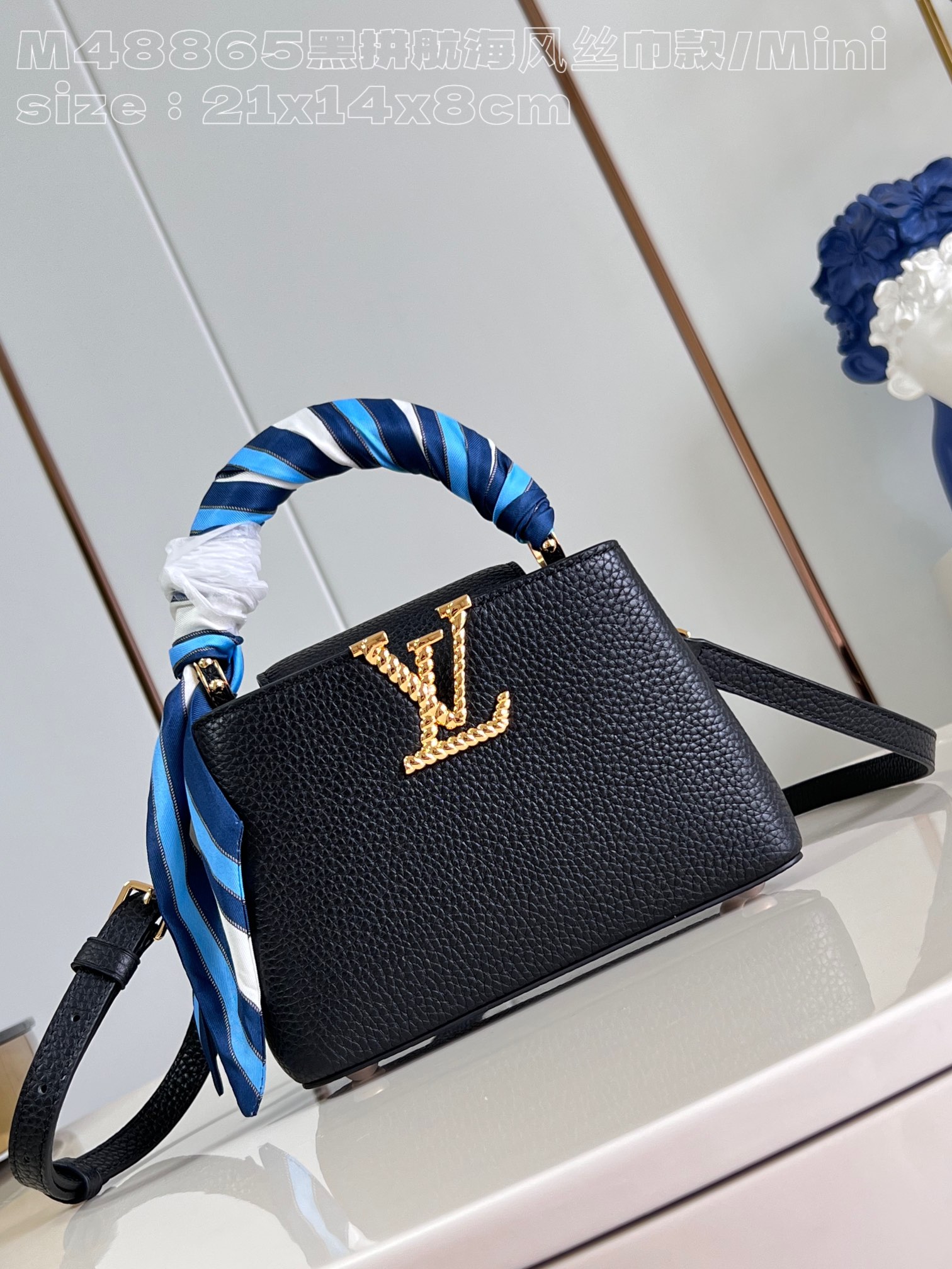 Louis Vuitton LV Capucines Bags Handbags Black Calfskin Cowhide Mini M48865