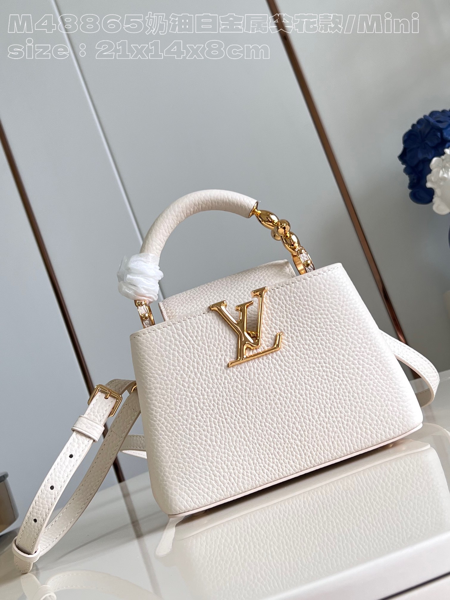 Louis Vuitton LV Capucines Bags Handbags AAA Replica Designer
 Platinum White Taurillon Cowhide Mini M48865