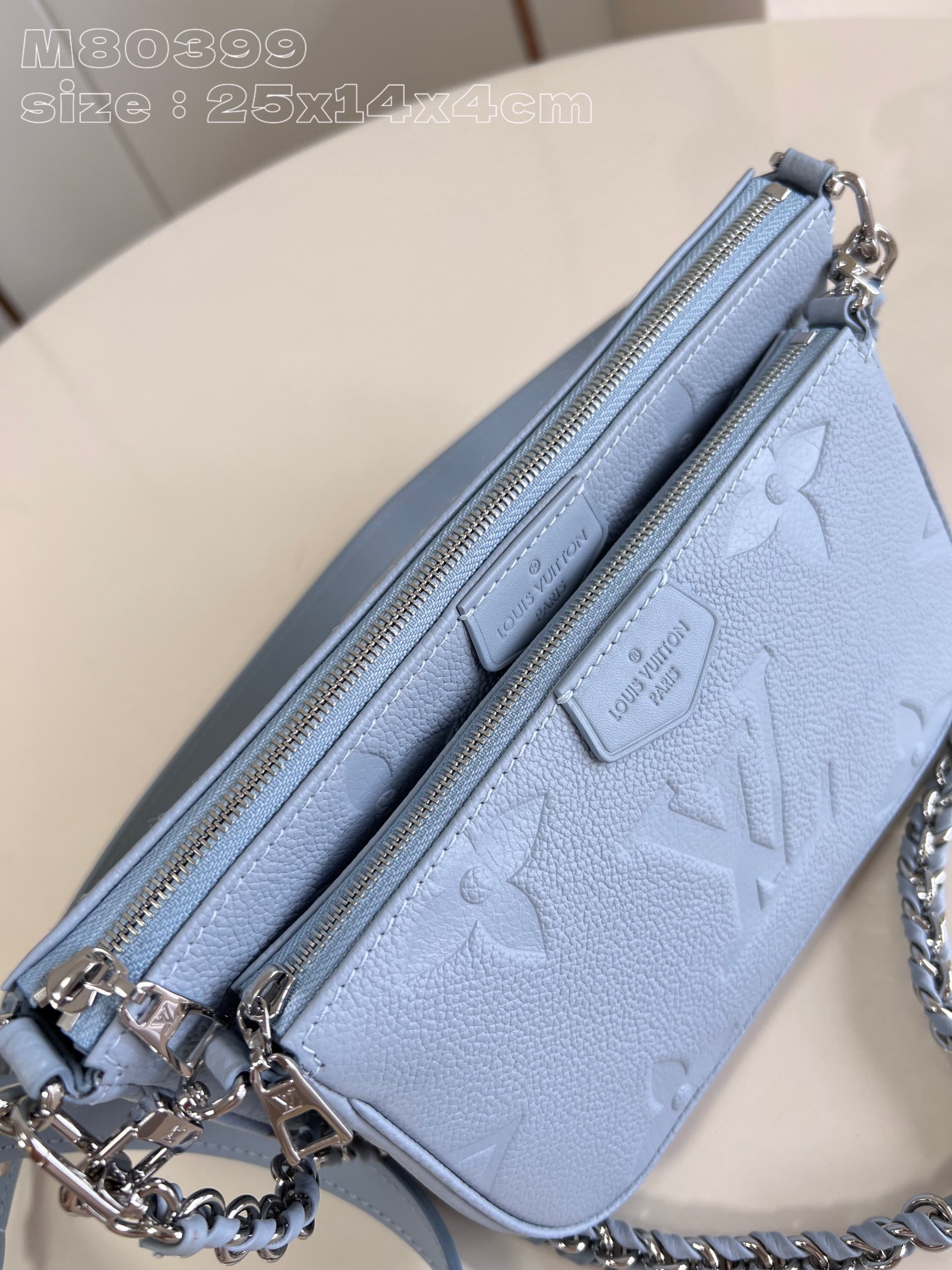 顶级原单M80399浅兰压花本款MultiPochetteAccessoires手袋取材Monogram