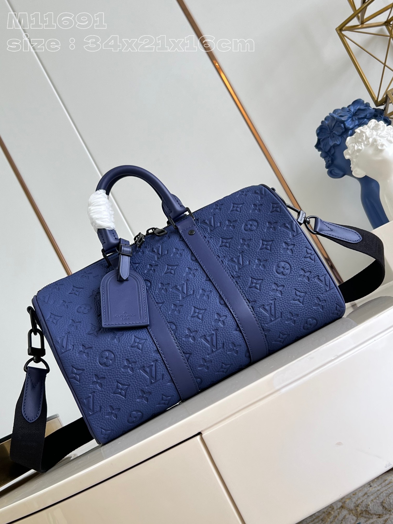 Louis Vuitton LV Keepall Cheap
 Bags Handbags Blue Taurillon Cowhide M11691