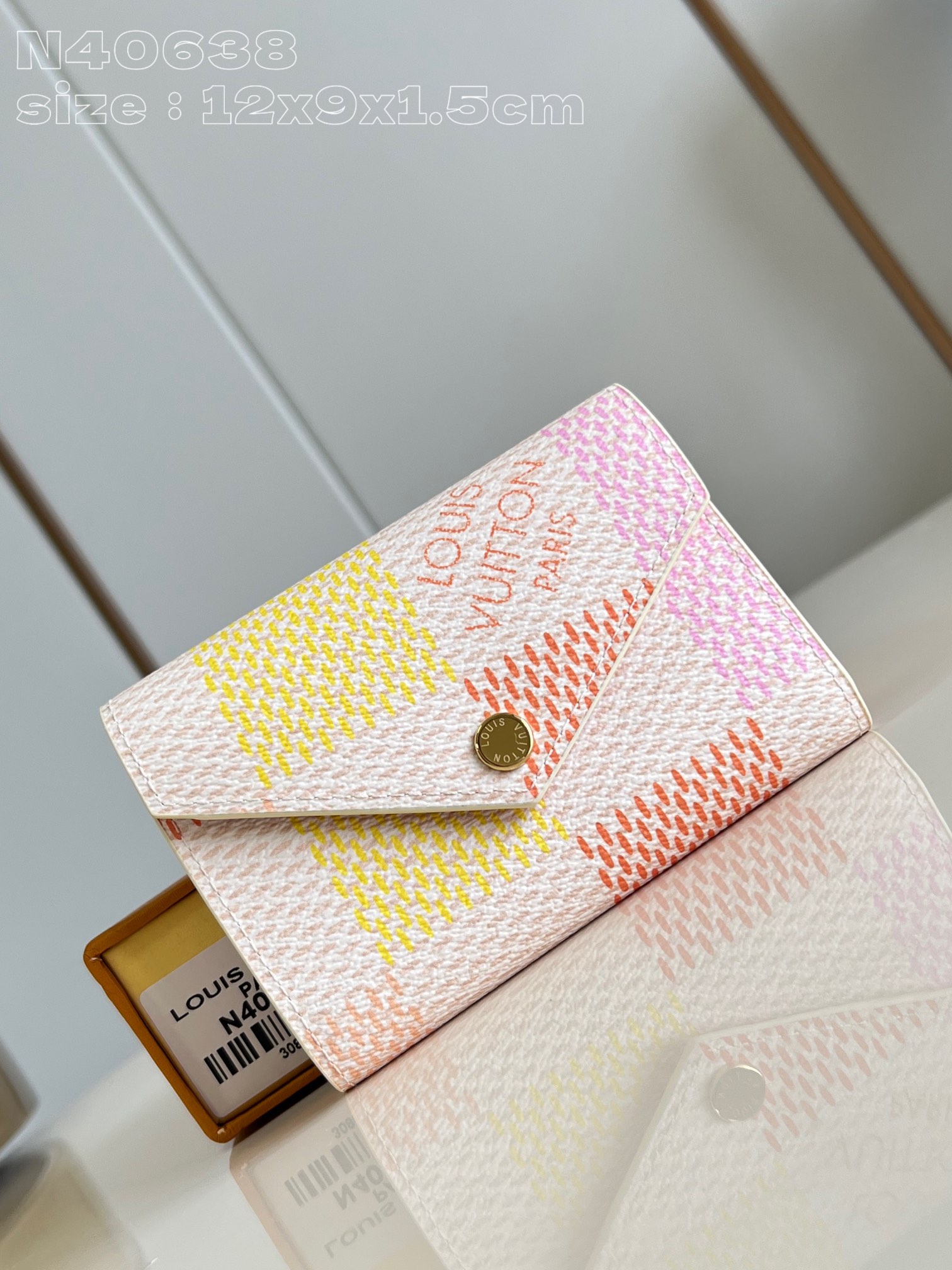 Wallet Gold Pink Canvas N40638