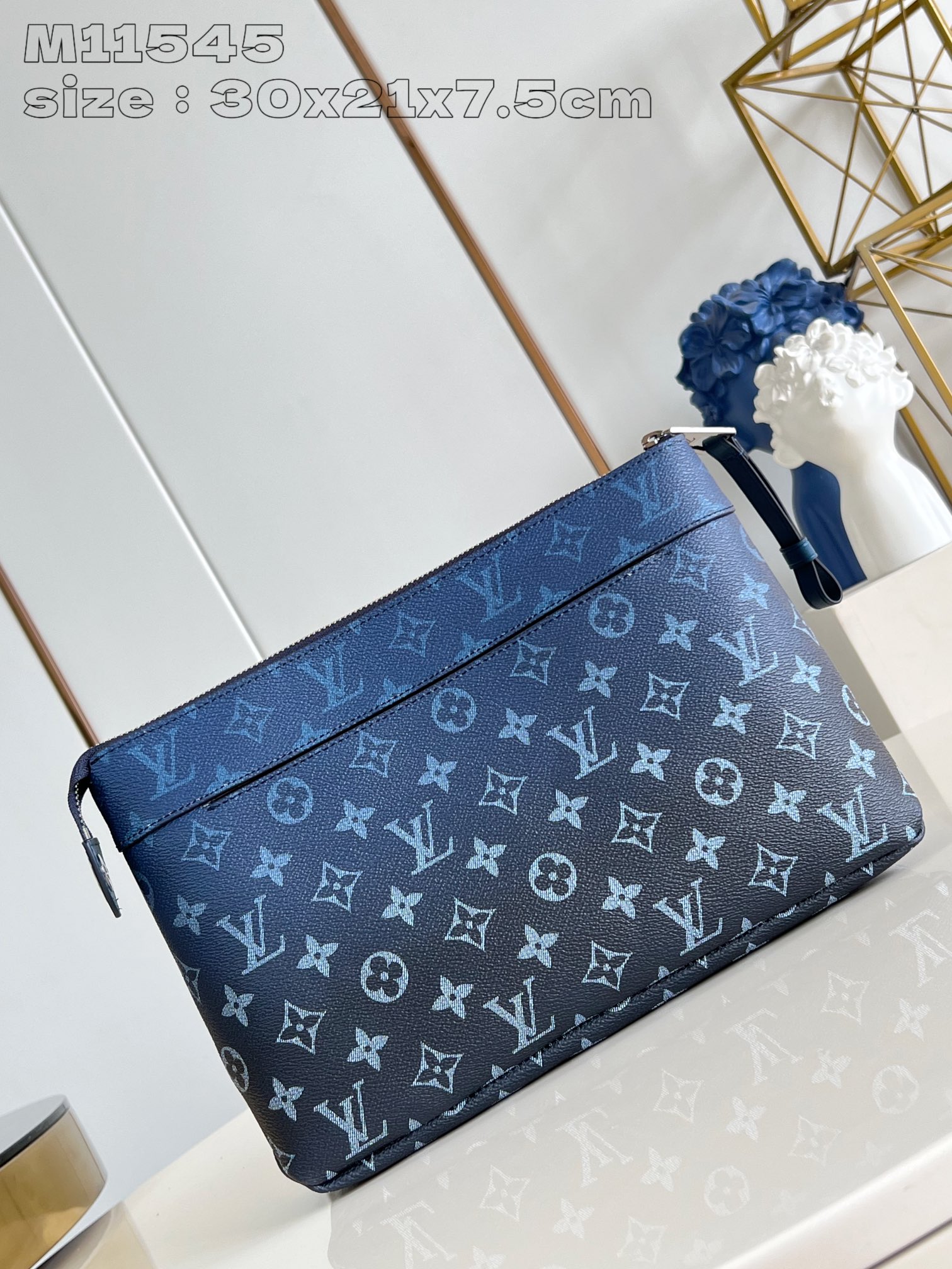 Louis Vuitton Clutches & Pouch Bags Find replica
 Blue Monogram Eclipse Canvas Pochette M11545