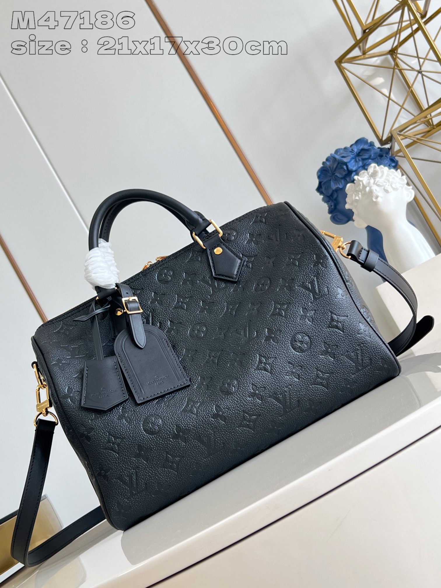 Louis Vuitton LV Speedy Replicas
 Bags Handbags Black Empreinte​ Cowhide M47186