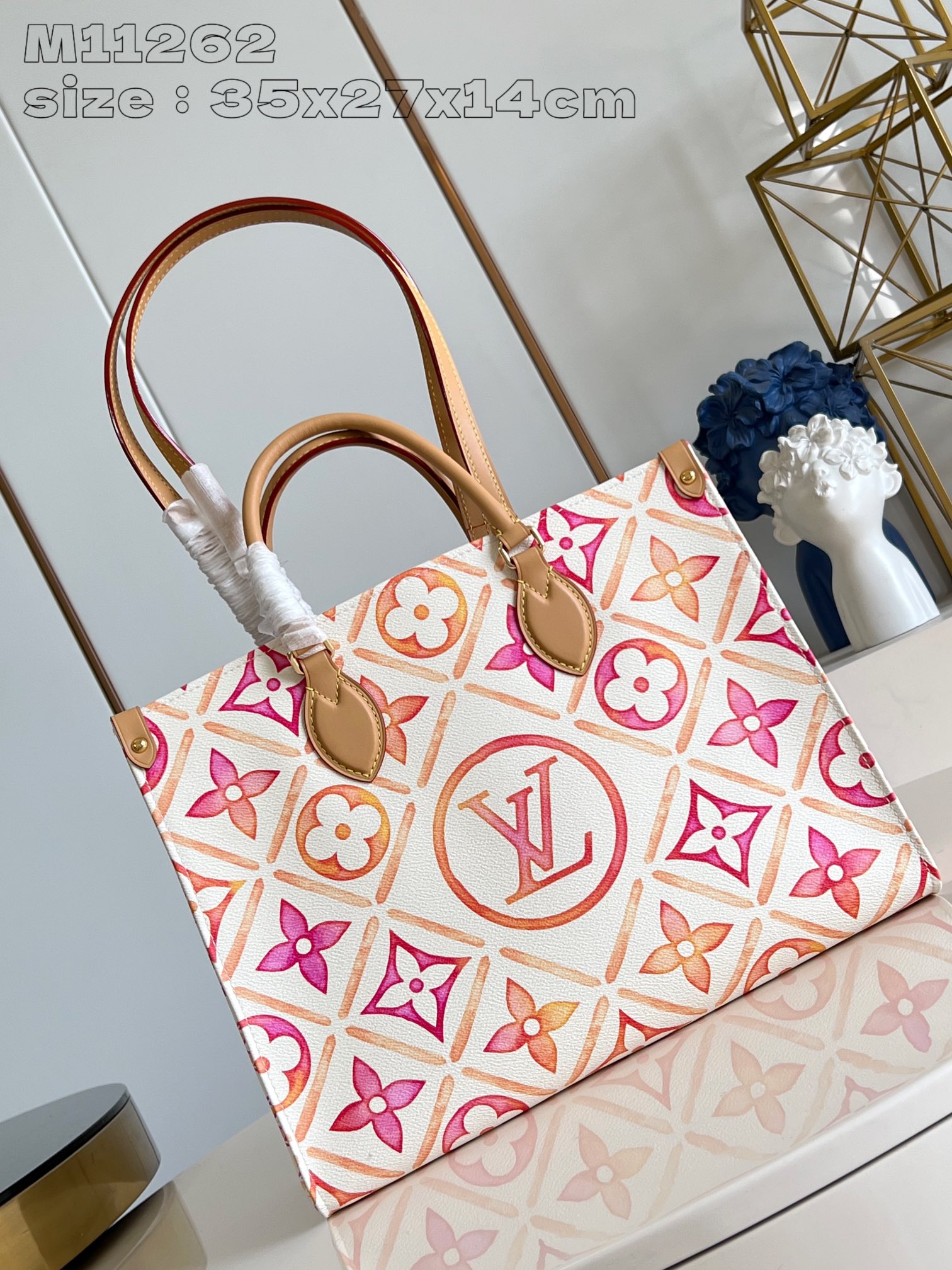 Louis Vuitton LV Onthego Fake
 Tote Bags Pink Printing Canvas Cowhide Circle M11262